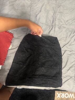 French Atmosphere Black Lace Mini Skirt